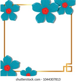 square frame with flowers design 