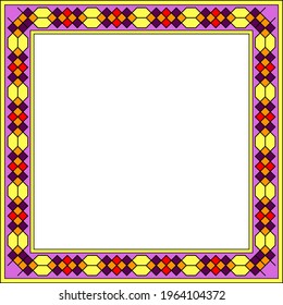 square frame in the form of a geometric line. Geometric vector abstract square isolated frame on white background. Design elements, template