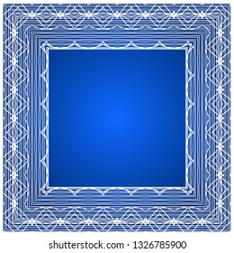square frame of gentle lace. lace openwork pattern. luxury elegant design element