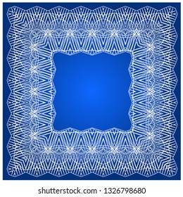 square frame of gentle lace. lace openwork pattern. luxury elegant design element