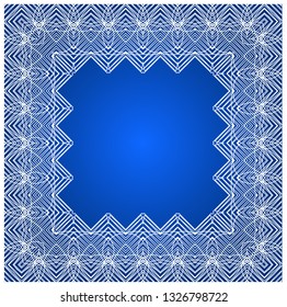 square frame of gentle lace. lace openwork pattern. luxury elegant design element