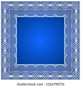 square frame of gentle lace. lace openwork pattern. luxury elegant design element