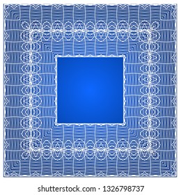 square frame of gentle lace. lace openwork pattern. luxury elegant design element