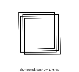 Square frame. Geometric abstract square element. Vector illustration