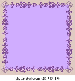 Square frame with geometric ornament. Ancient traditions. Vector.Medieval ornament.EPS10