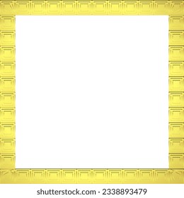 Square Frame Greek key pattern Greek meander pattern ornamental borders seamless meander pattern Luxury decorative golden frame gold greek fret picture frame golden frame ornamental borders decoration