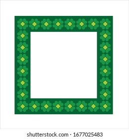 Square frame of green clover leaf vector illustration design 