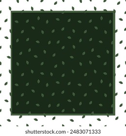 square frame with green leaves