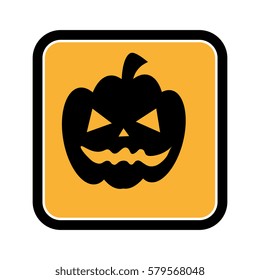 square frame of halloween with pumpkin