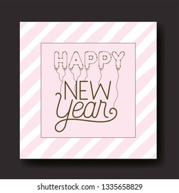 square frame with happy new year lettering