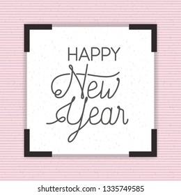 square frame with happy new year lettering