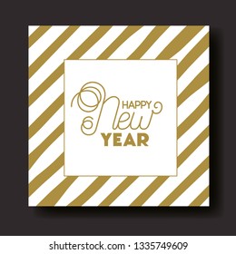 square frame with happy new year lettering