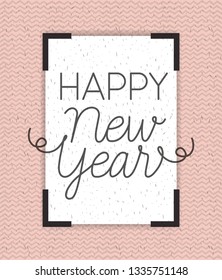 square frame with happy new year lettering
