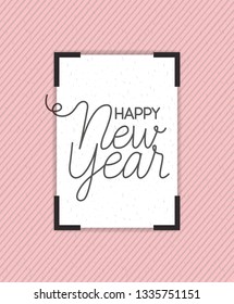 square frame with happy new year lettering