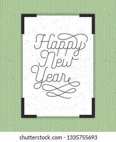 square frame with happy new year lettering