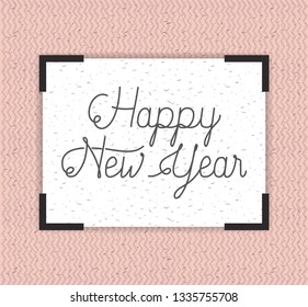 square frame with happy new year lettering