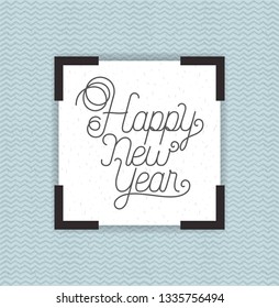 square frame with happy new year lettering
