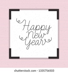 square frame with happy new year lettering