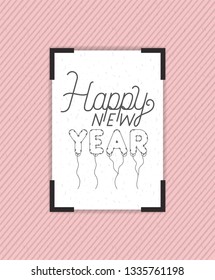 square frame with happy new year lettering