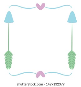 square frame with hearts decorative boho style