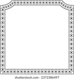 Square Frame horizontal vintage frames flower floral border Luxury ornate art leaf Elements design silhouette black border retro badge decoration element isolated decor