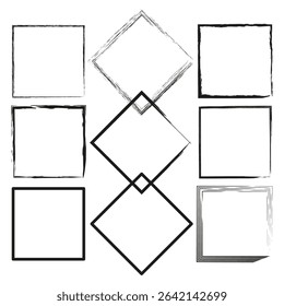 Square frame icon. Diamond vector shape. Empty layout symbol. Monochrome structure form.