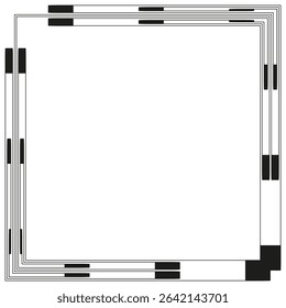 Square frame icon. Minimal border vector. Hollow shape element. Symmetrical design outline.