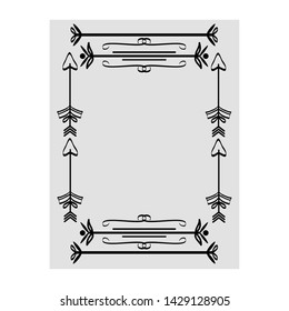 square frame with indian arrows boho style