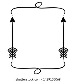 square frame with indian arrows boho style