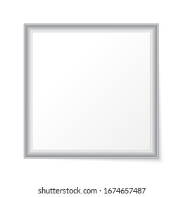 Square frame isolated. Empty photo frame with shadow. Vector illustration. Blank picture frame.