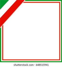 Square frame with Italian flag in the corner with blank space for your text and images.