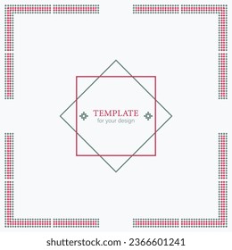 Square frame in Italian style. Template for your design.