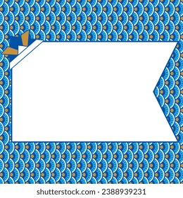 square frame with "Koinobori" scales and silhouette for Children's Day