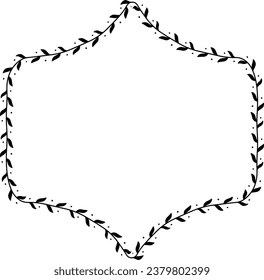 Square Frame laurel wreath silhouette black horizontal vintage frames flower floral leaf border Botanical laurel ornate art leaf Elements design border retro badge decoration element isolated decor