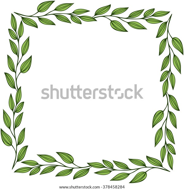 Square Frame Leaves Floral Frame Vector Stock Vector (Royalty Free ...