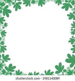 Square frame  leaves. Vector illustration.