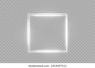  square frame with light effects. White frame. Vector illustration, eps