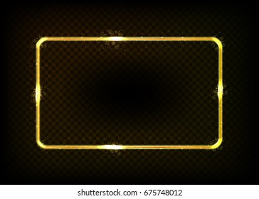 Square frame with lights effects isolated on transparent background. Vector illustration. Eps 10.