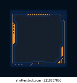 Square frame for Live streaming video or editing video. Online stream futuristic technology style.