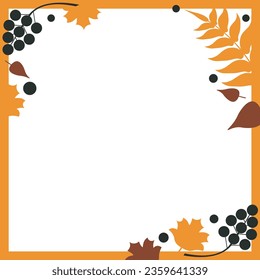 Square frame made of autumn leaves
