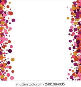 Square frame made of colored circles. banner Place for text. Horizontal background. Vector illustration.