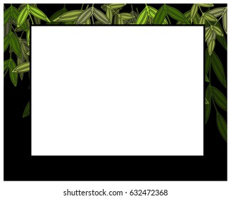 square frame made of various leaves. design elements.