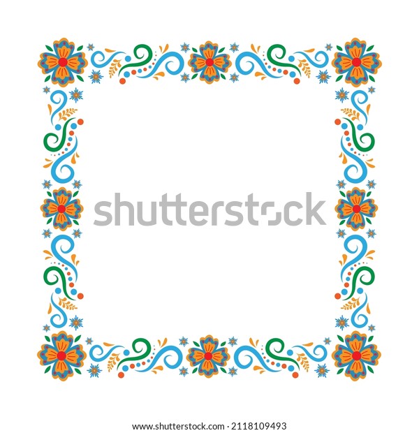 Square Frame Marigold Flowers Isolated Vector Stock Vector (royalty 