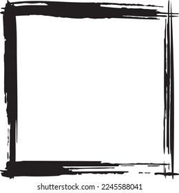 Square frame material with brush drawn lines