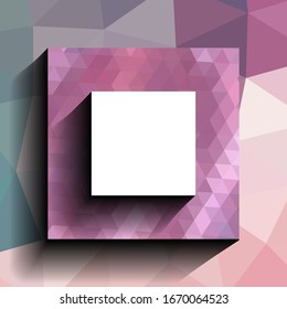 Square frame. Mosaic frame. Vector template for advertising. 3D border concept for your presentations.