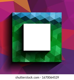 Square frame. Mosaic frame. Vector template for advertising. 3D border concept for your presentations.