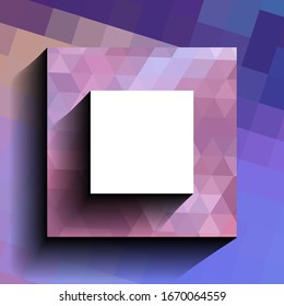 Square frame. Mosaic frame. Vector template for advertising. 3D border concept for your presentations.