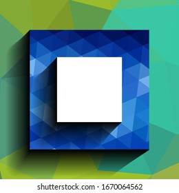Square frame. Mosaic frame. Vector template for advertising. 3D border concept for your presentations.