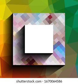 Square frame. Mosaic frame. Vector template for advertising. 3D border concept for your presentations.