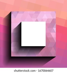 Square frame. Mosaic frame. Vector template for advertising. 3D border concept for your presentations.